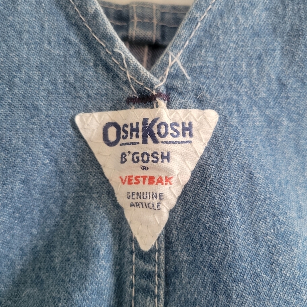 VTG OSHKOSH B'GOSH Size 6 Vestbak Denim Overalls Made In USA - Picture 6 of 9